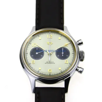 

Red Star Mechanical Chronograph For Seagull 1963 ST1901 Movement Mens Pilot Watch Flieger B-UHR Handwinding Military Panda Blue