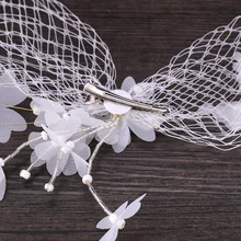 Корейский стиль красивая сетчатая Цветочная Свадебная повязка на голову свадебное платье аксессуары-кисточки лента для волос Свадебные украшения