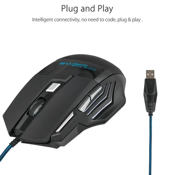 

Wired Gaming Mouse 6/7 Button 5500 DPI LED Optical USB Computer Mouse Comfortable-hold Gaming Mouse DQ-Drop