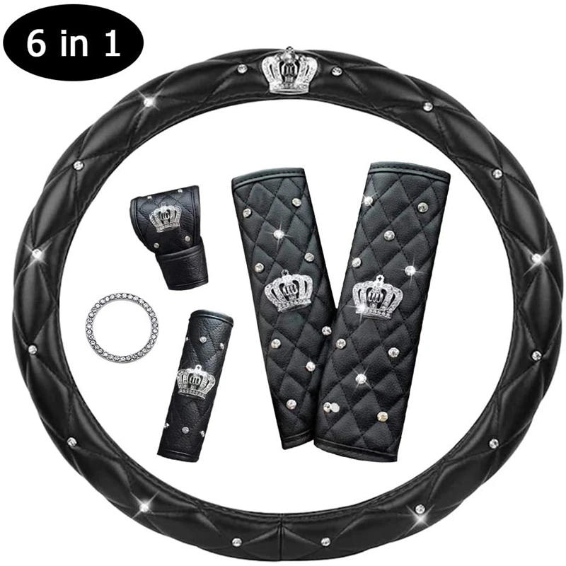 revêtement de volant de voiture en cuir super cristal strass décoration de voiture avec kit