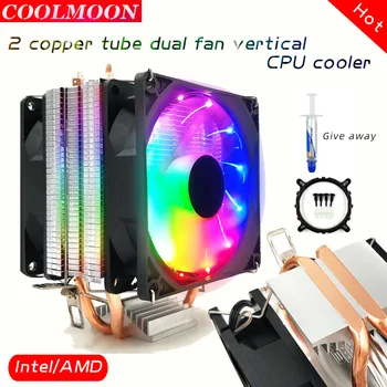 

COOLMOON M200 Desktop Computer CPU Cooler Cool Color Luminous Intel Pentium i3 AMD Athlon CPU Universal Model Fast Cooling