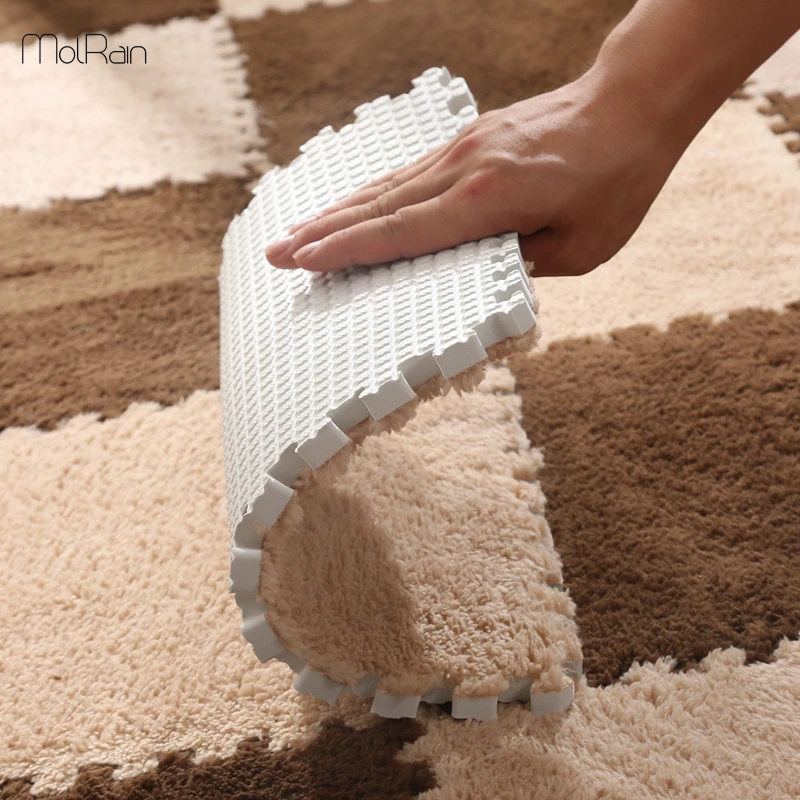 Floor Mat Carpet DIY Nordic Ins Room Plush Velvet Bedroom Full Rooms Children's Girls Net Pink Mat Floor Mats Plush Surface Crop 2