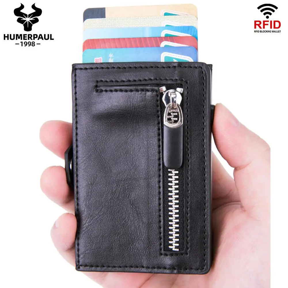 Держатель карты Rfid бумажник мужчины имя держатель для монет кошелек из искусственной кожи мужские кошельки