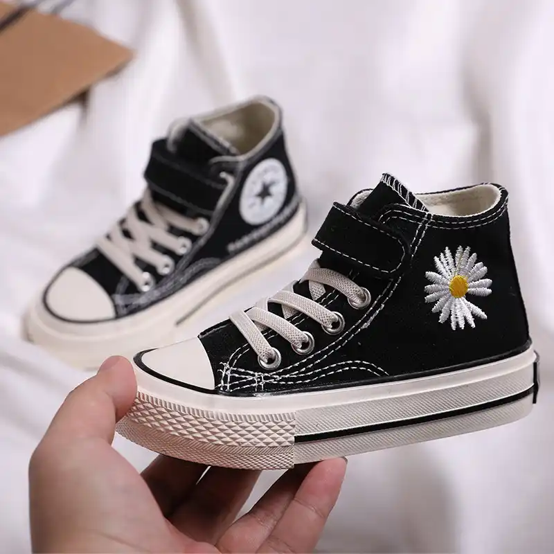 kids white canvas sneakers