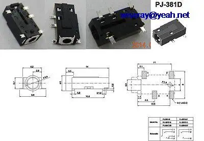 DHL/EMS 2500 шт. 5-контактный разъем SMT SMD 1/8 дюйма 3,5 мм разъем стерео аудио разъем для наушников PJ-381D-A7