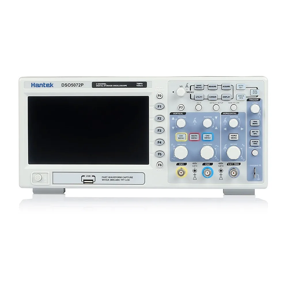

Digital Oscilloscope 2 Channels Hantek DSO5072P 70MHz Bandwidth 1GSa/s 40K TFT Signal Waveform WVGA USB Portatil Osciloscope