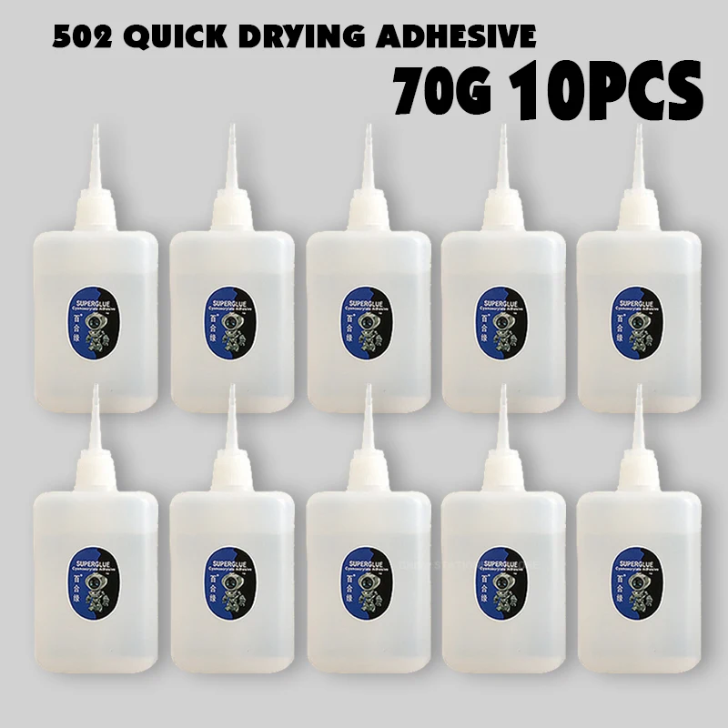 

10pcs 502 Super Glue Instant Quick Dry Cyanoacrylate Strong Adhesive Quick Bond Leather Rubber Metal Office Supplies Fast Glue