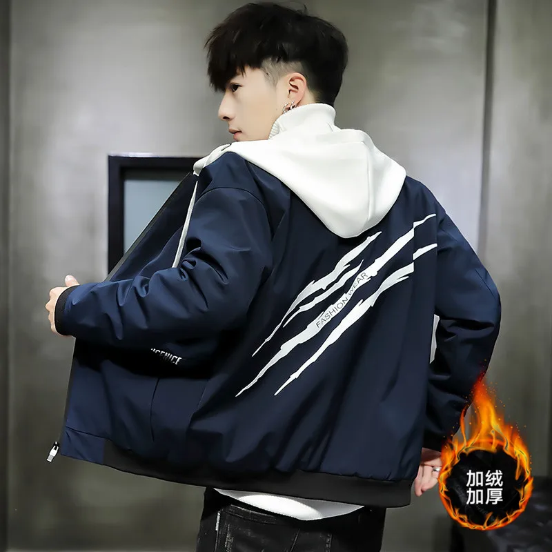 

Fashion 2019 New Style plus Velvet Jacket Men Casual Winter Korean-style Trend Versatile
