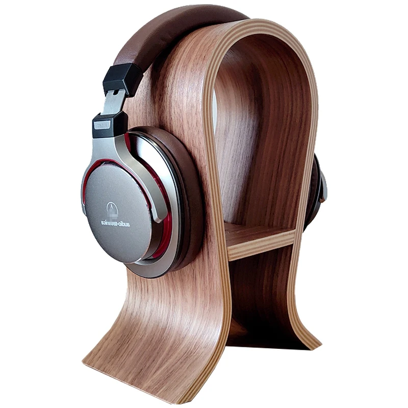 Universal Headphone Stand Wooden Headset Hanger Hook U Shape Earphone Stand Desk Display With winding Good Quality New Arrivals