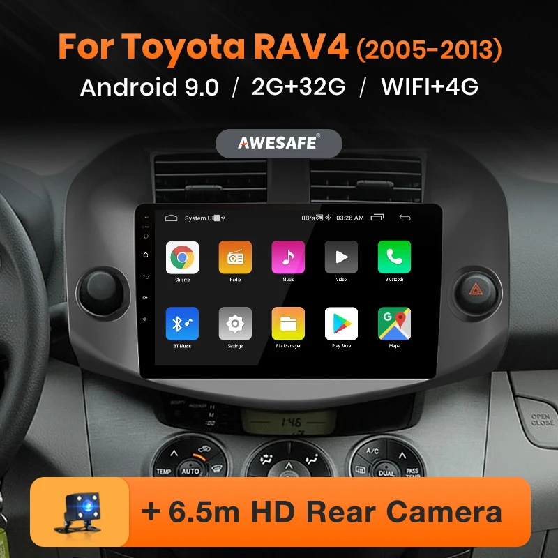 AWESAFE для Toyota RAV4 2005-2013 автомобильный Радио Мультимедиа Видео плеер gps Нет 2din 2 din Android 8,1 2 ГБ+ 32 ГБ