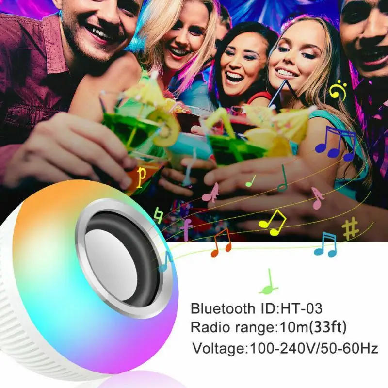 Lot 5 Ampoules LED multicolore et musicale haut-parleur Bluetooth