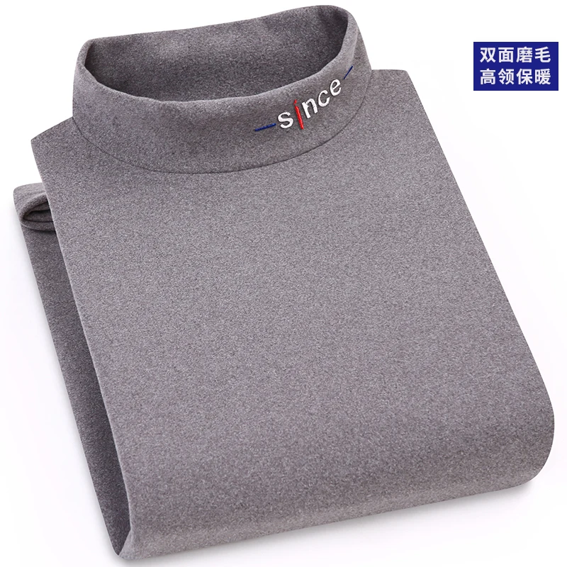 Hombres cólido y cómodo jersey de cuello alto mangas largas suéteres de punto de jersey suave flexible slim fit Jersey casual de
