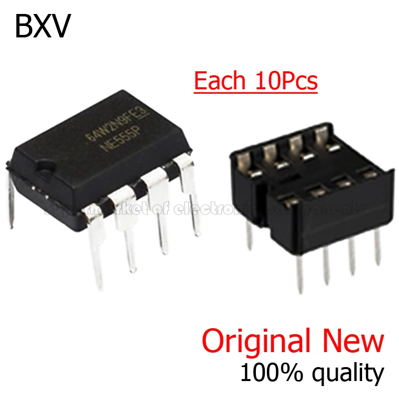20PCS/LOT New NE555 NE555P NE555N 555 Timers DIP8 8 Pin DIP Sockets /SOP8 SMD NE555DR IC BXV