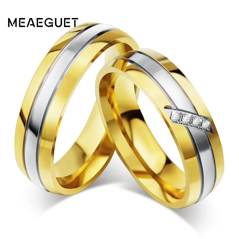 Meaeguet/уникальные обручальные кольца из нержавеющей стали золотого цвета для