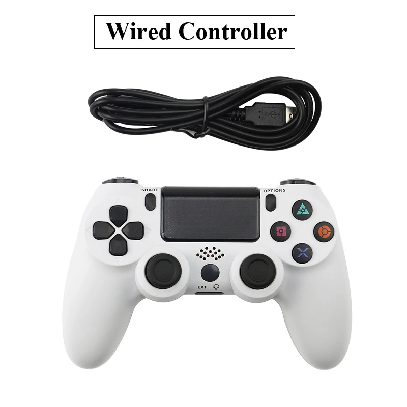 Беспроводной пульт управления Bluetooth для sony PS4 Геймпад игровые устройства с джойстиком для PS3 консоль для Win 7/8/X - Цвет: White with wired