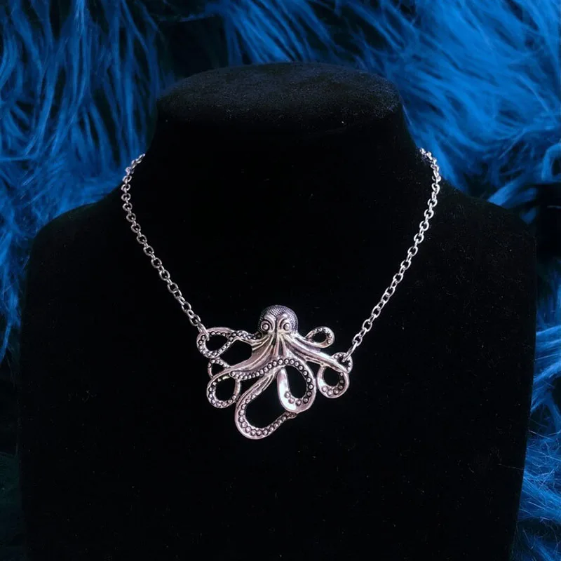 Ожерелье-Осьминог для девочек-подростков крупное женское ожерелье в готическом