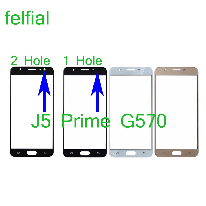 10Pcs/Lot For Samsung Galaxy J5 Prime G570 Touch Screen Front Panel Glass Lens LCD Outer With OCA Glue