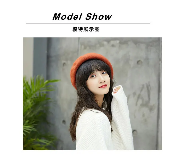 Beret Femme Winter Hat Berets Hat Woman Hat Painter Style Hat Vintage Berets Solid Color Caps Female Bonnet Warm Cap Cute Cap