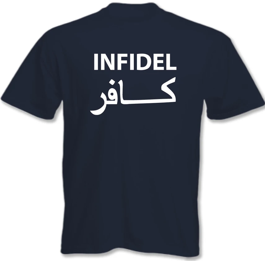 Infidel мужские Смешные атеистические футболка атеиста армейский Военный Paras Marines irak