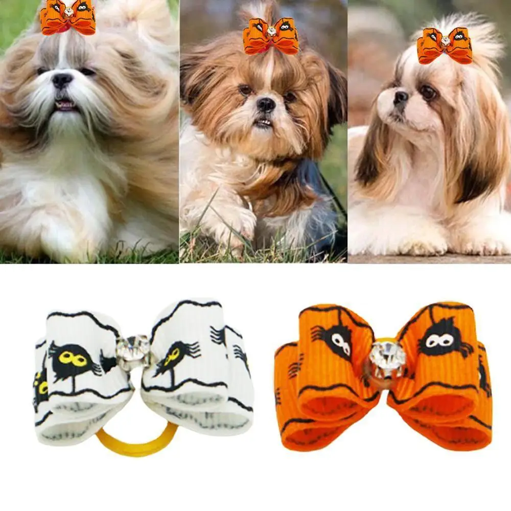 

Halloween Pet Supplies Pet Bow leather Band Flower Pet Cat Dog Halloween jewelry