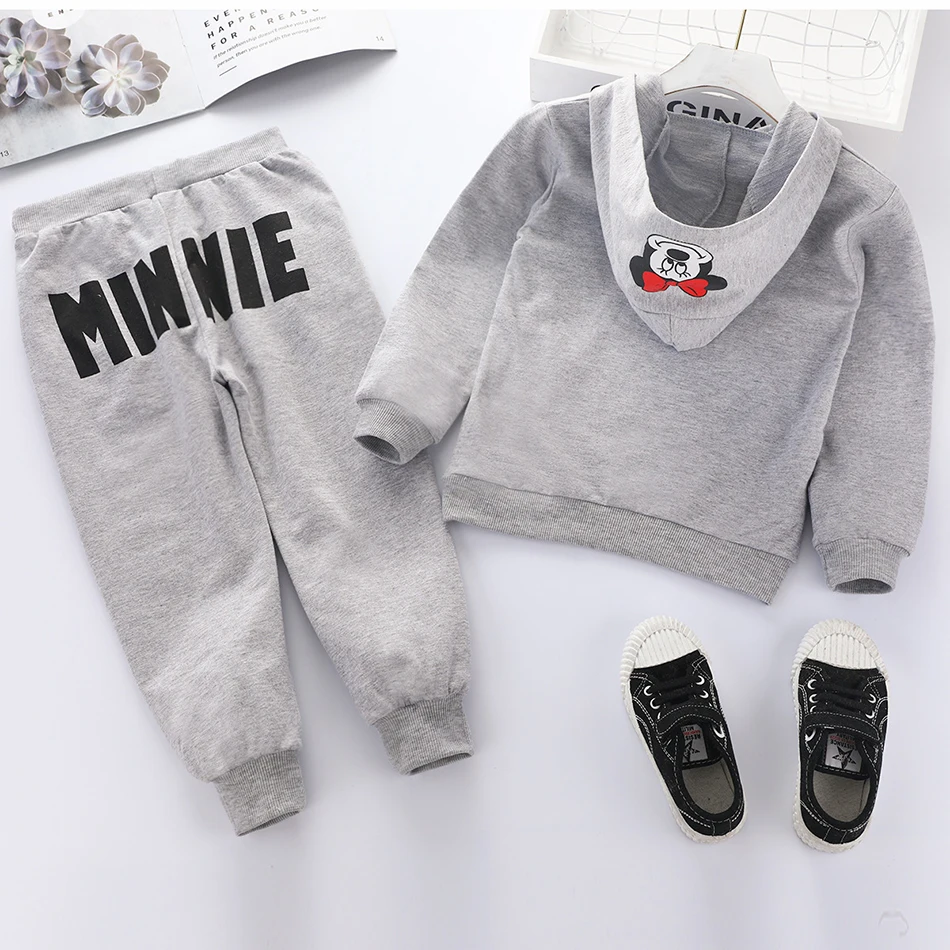 clothing sets black	 Girls Cartoon Minnie Mickey Suits Clothes Children Hooded Jacket Coat+Pants 2Pcs Sets Kids Girl Sweatshirts Tracksuits Clothing Clothing Sets expensive
