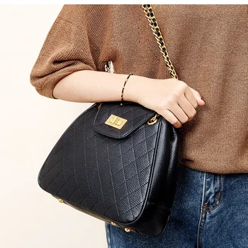 

MODITIN Genuine Leather Bags for 2019 Women Beautiful Diamond Lattice Chain Strap Shoulder Bag High Quality Cross Body Bags Hot