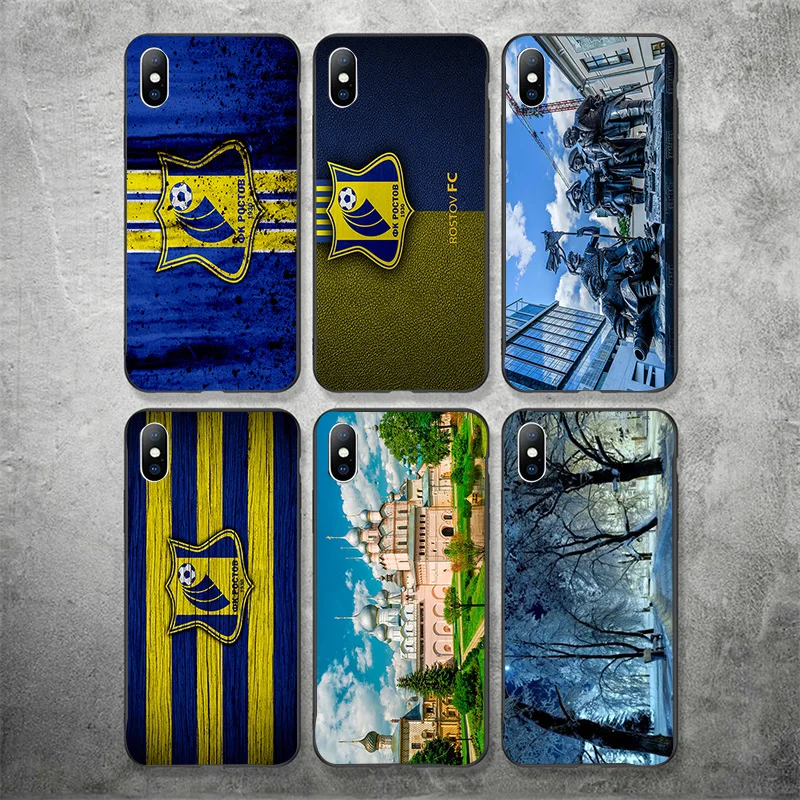 Чехол для телефона Shomurodov чехол для iphone DIY для Rostov FC чехол черный мягкий TPU для iphone 11Pro X XR XS MAX 7 8 7plus 6 6S 5S SE 5