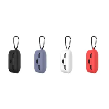 

New Dustproof Silicone Protective Case Full Cover with Carabiner for QCY T1C Headset Accessories