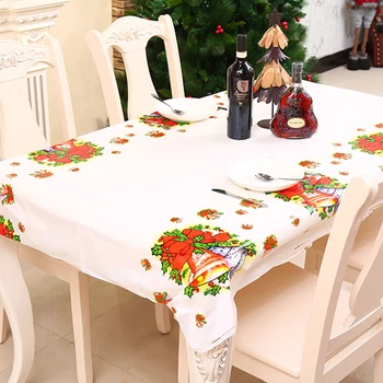

Christmas Tablecloth Decorations For Home Rectangle Desks Cloth Tea Table Cloth For Wedding/New Year Party Decoration 1/4/6PCS