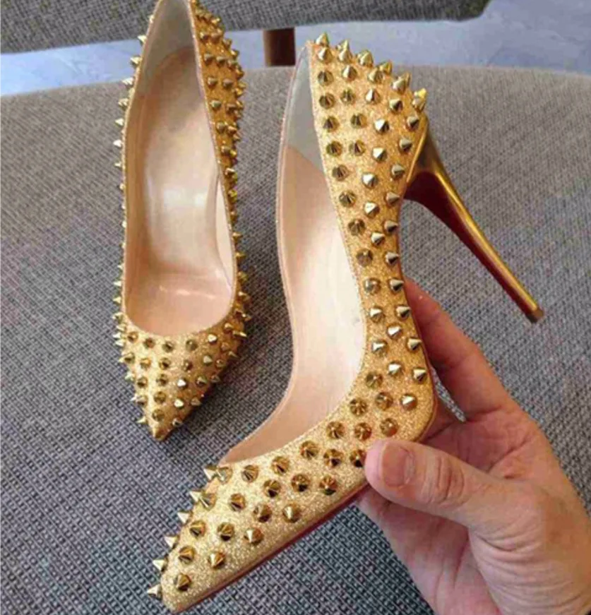 Women high heels new rivet shoes fashion personality with high heels single shoes women red bottom high heels  women shoes
