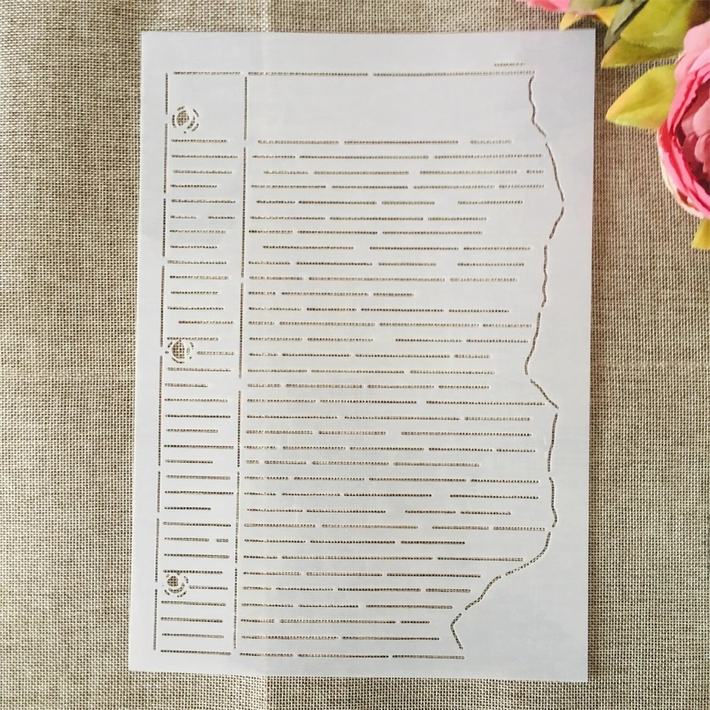 A4 29cm Irregular Paragraph Letters DIY Layering Stencils Wall Painting Scrapbook Coloring Embossing Album Decorative Template | Канцтовары