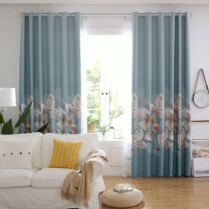 

New Simple Modern Plant Printing Shade Curtains for Living Dining Room Bedroom.