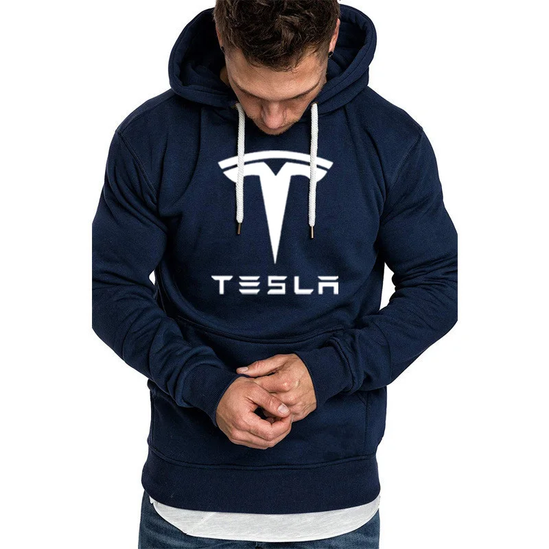 Толстовки с капюшоном и Для мужчин Tesla автомобильный брелок с логотипом, свитшот с принтом Демисезонный Новая мода Для мужчин Толстовка с капюшоном в стиле хип-хоп Харадзюку Повседневное толстовка из флиса тренировочный костюм - Цвет: 801