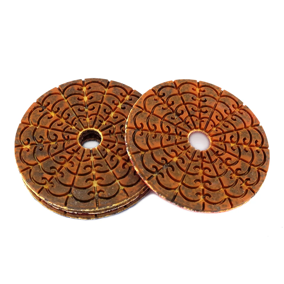 RIJILEI 4PCS 4inch Super Diamond polishing pads Copper metal bond wet polishing pad for granite marble stone Grinding Disc