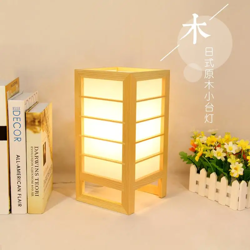 

Japanese Table Lamps Wood Cafe Living Room Master Bedroom Desk Lamp Home Deco Bedside Tafellamp Dining Room Reading Table Light