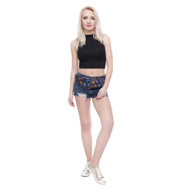 Oxford Black Amoeba Painted Design Makeup Brush Kids Waist Bags Fanny Pack 2019 Belt Bag