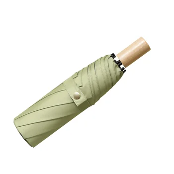 

1 Pc 3 Section Folding Umbrella Sun Rain Double Use Umbrella Portable Sunshade Ultraviolet-Proof Umbrella (Green)