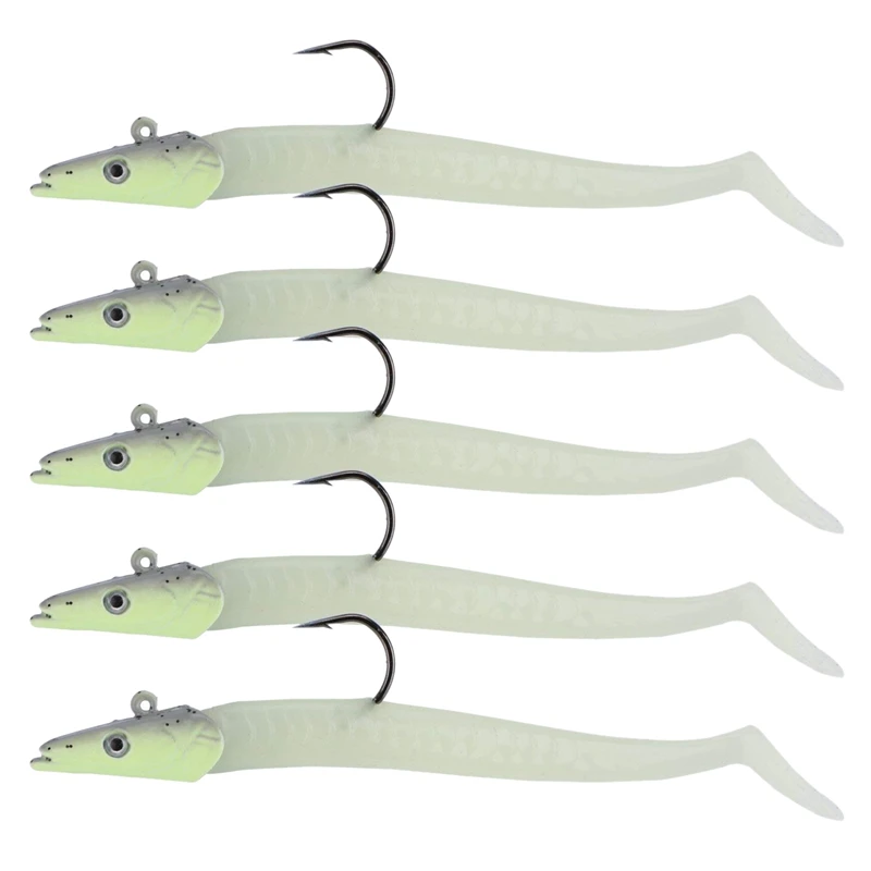  Lead Head Jigs Soft Fishing Lures with Hook Sinking Swim baits for Saltwater and Freshwater (Pack o