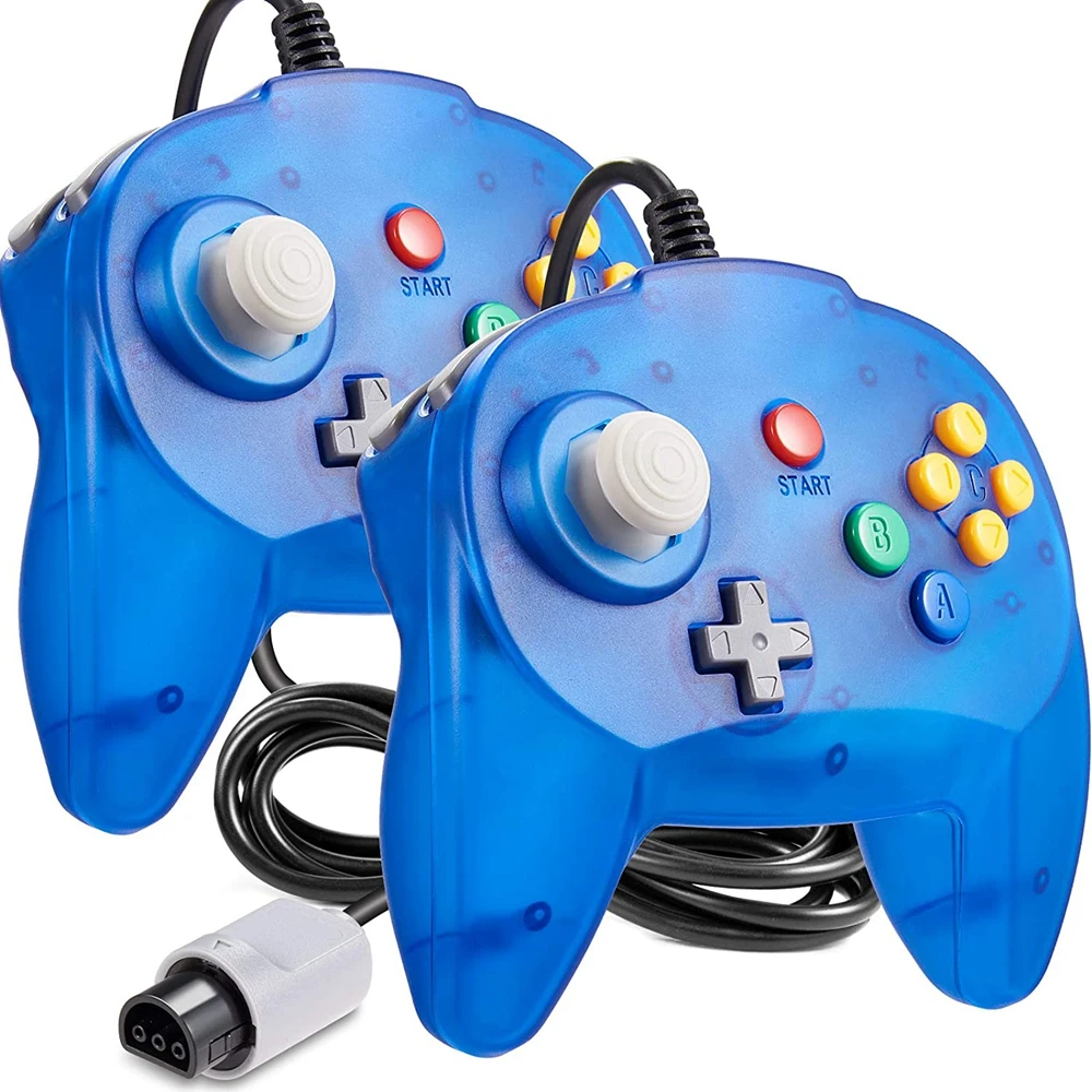 [New Version] 2 Pack for N64 Controller, Mini Game pad Joystick for N 64 Console- Plug & Play (Design from Japan) 