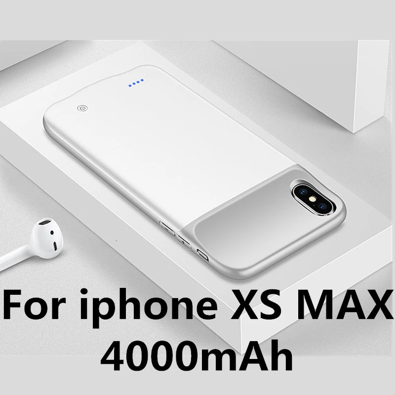 Ультратонкий 4000 мАч чехол для зарядного устройства для iphone X/XS XR XS Max чехол для зарядного устройства для iphone 7 8 Plus 6s 6 Plus Capa - Цвет: White For XS MAX