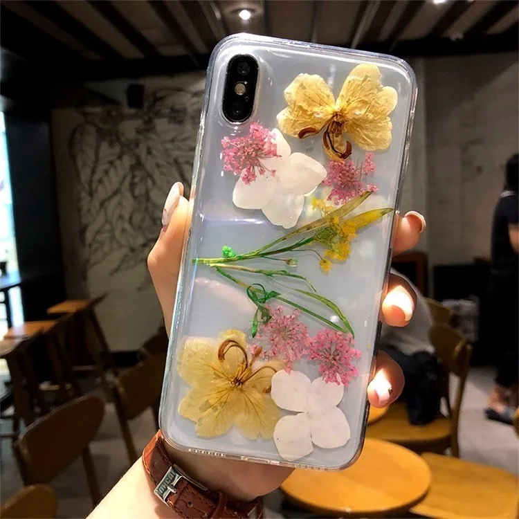 Настоящий Gedroogde Bloemen чехол для телефона для iPhone XS Max XR 6 6 s 7 8 Plus X Силиконовый ТПУ прозрачный чехол s Fundas