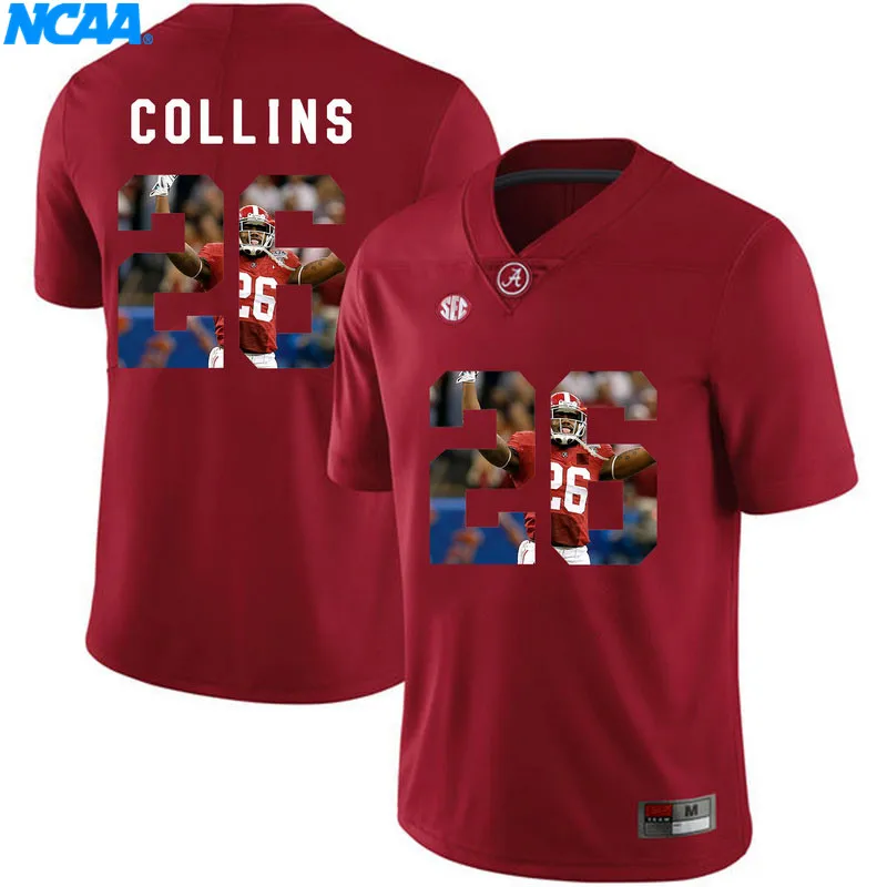 Новое поступление, высокое качество, футболка Alabama Landon Collins#26 Mark Ingram#22, спортивные майки, S-XXXL