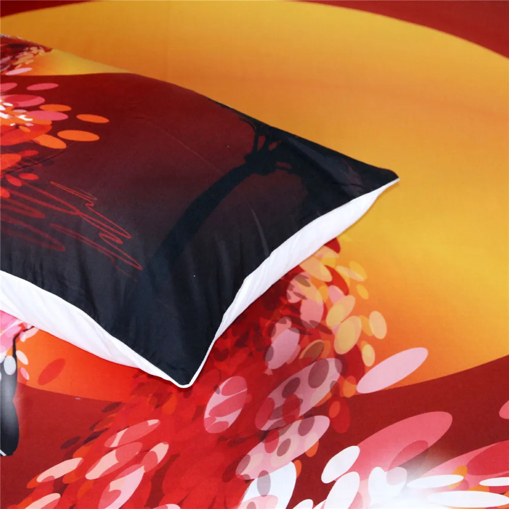 3PCS Flamingo Soft Bedclothes Green Blue Flower Polyester Quilt Cover Bedding Set With Pillowcase Queen King Duvet Cover