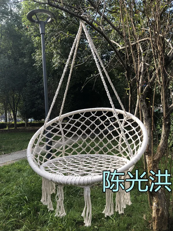 Swing Chairs Outdoor Furniture  Nordic Kids Patio Swings Wood - Rope  Hammock Chair - Aliexpress