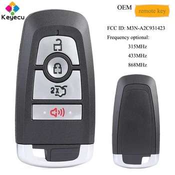 

KEYECU OEM Smart Remote Control Car Key With 4 Buttons & 315MHz/ 433MHz/ 868MHz - FOB for Ford Mustang 2017 2018 M3N-A2C931423