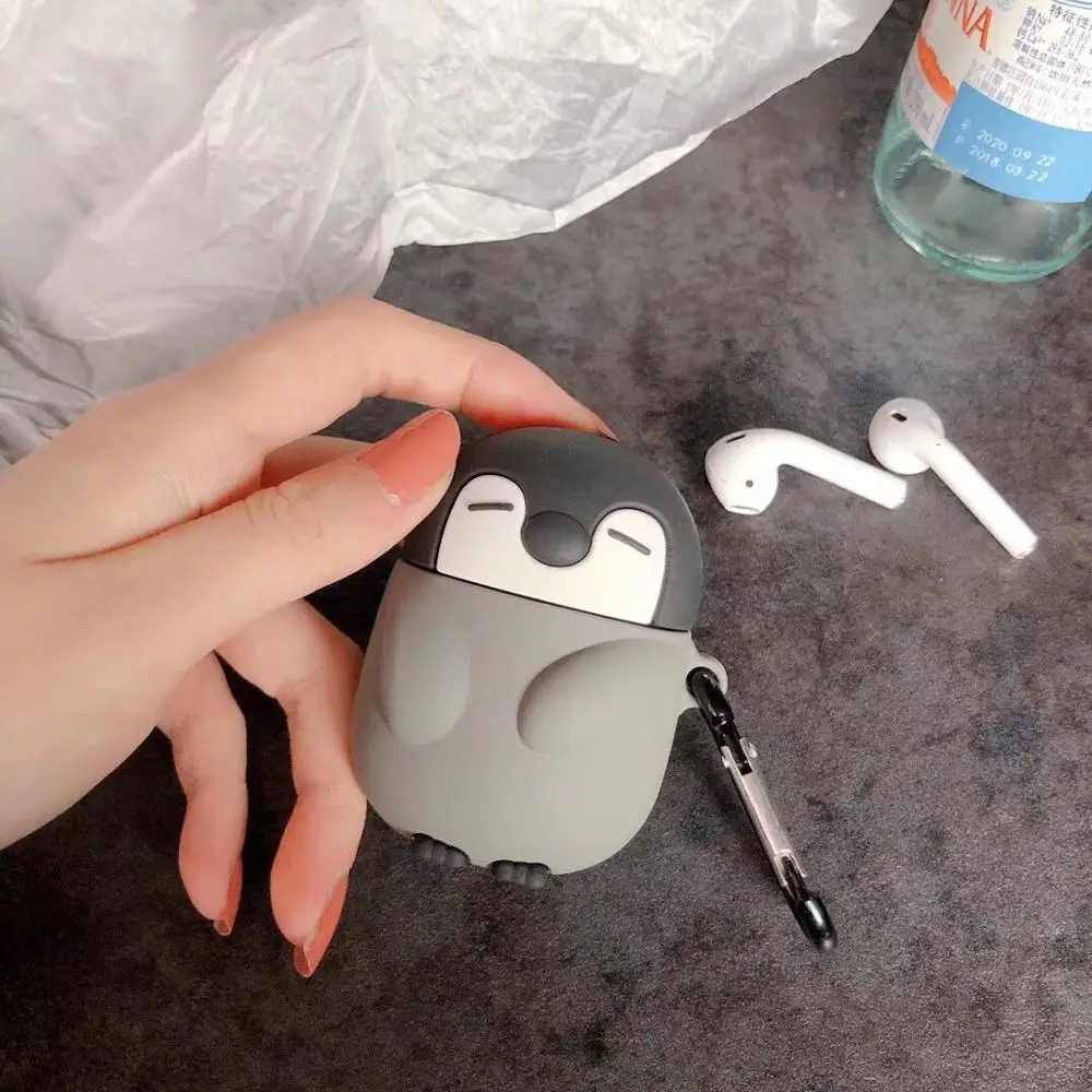 3D мультфильм Пингвин беспроводные наушники чехол для Apple AirPods 2 Силиконовый зарядный чехол для наушников для Airpods защитный чехол