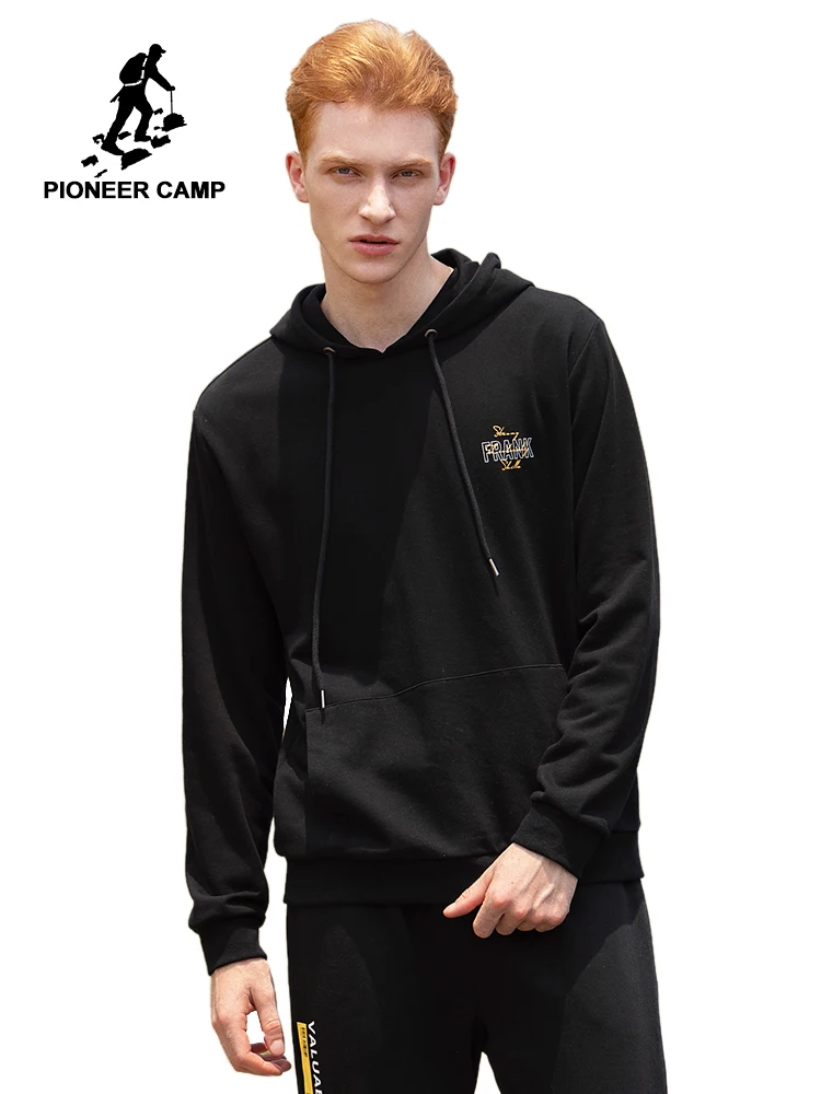Pioneer Camp осенние черные толстовки толстые мужские повседневные Простые уличные