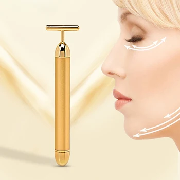 

Portable 4-In-1 Multifunction Beauty Bar 24k Golden Vibration Facial Beauty Roller Massager Anti-Wrinkle Face Skin Care Wand