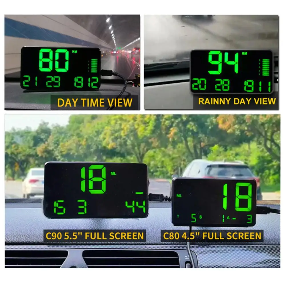 C80 C90 C60 C60S  GPS ӵ ڵ HUD   ÷, KM/H MPH ӵ ÷ ̻  溸 ý 