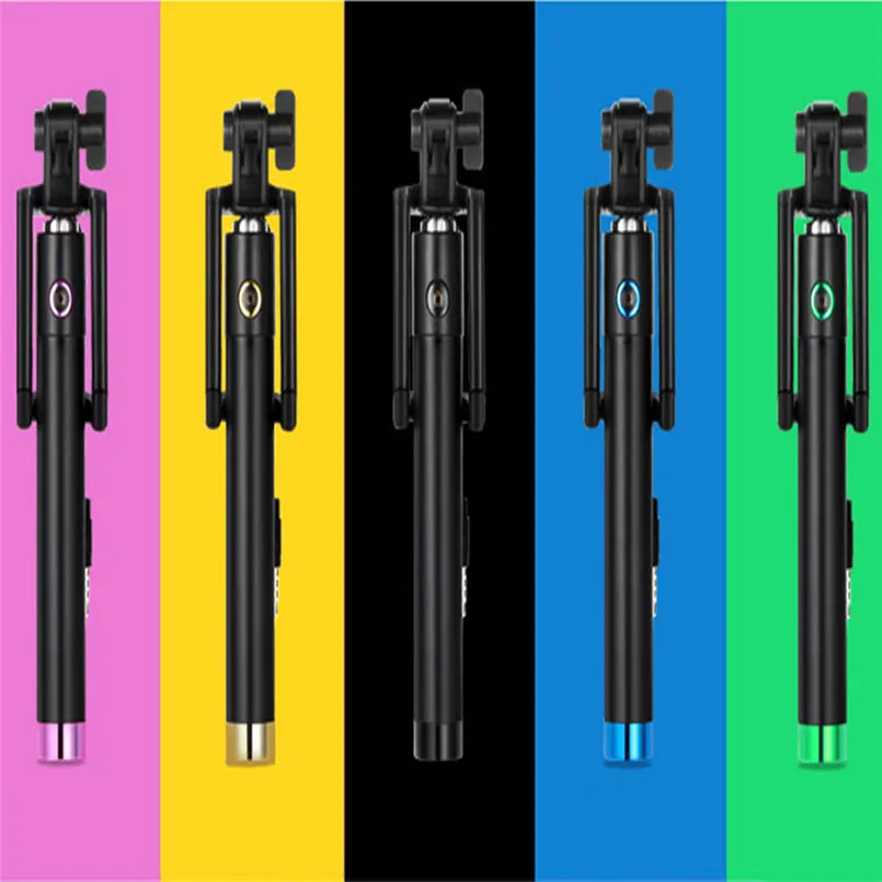 Portable Extendable Handheld Self-portrait Monopod Stick Handheld Wired Selfie Stick For Smartphone 30AUG0213